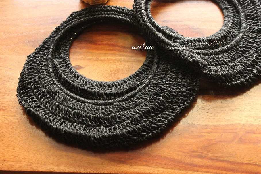 ECO friendly handmade Black plant jute hanger 2 pc