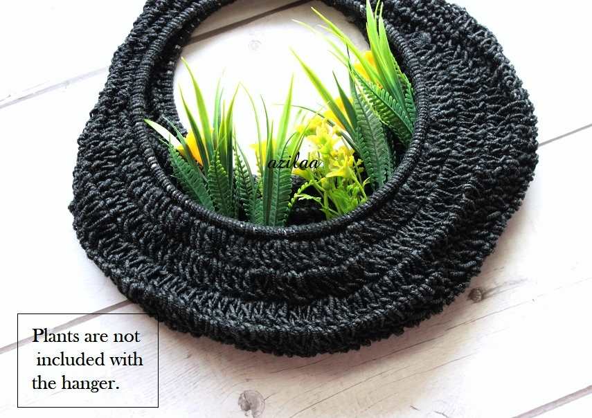 ECO friendly handmade Black plant jute hanger 2 pc