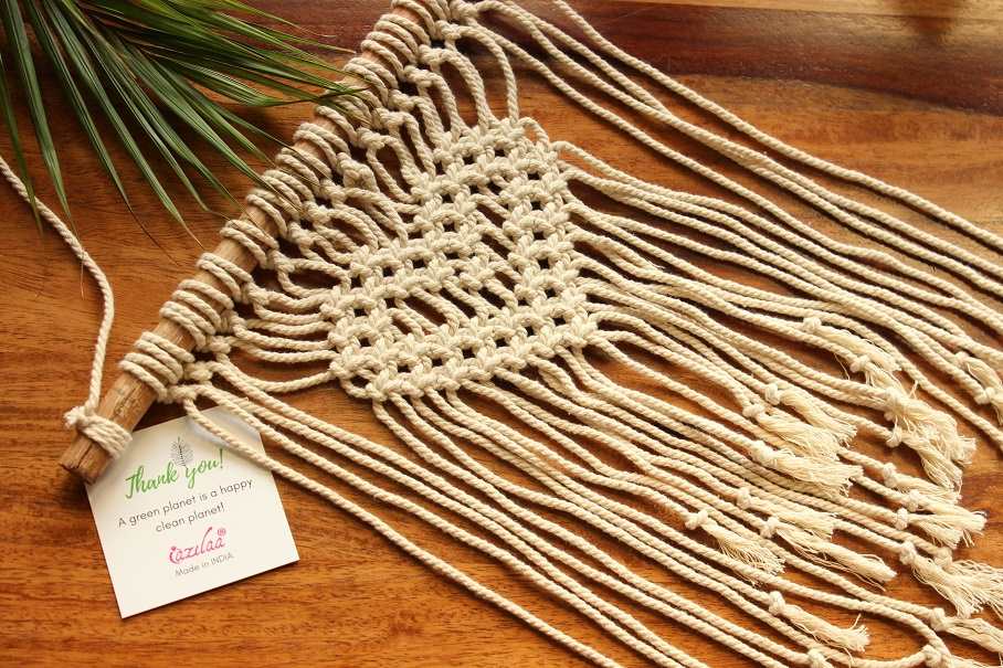 ECO friendly heart design cotton macrame handmade 02 wall decor  