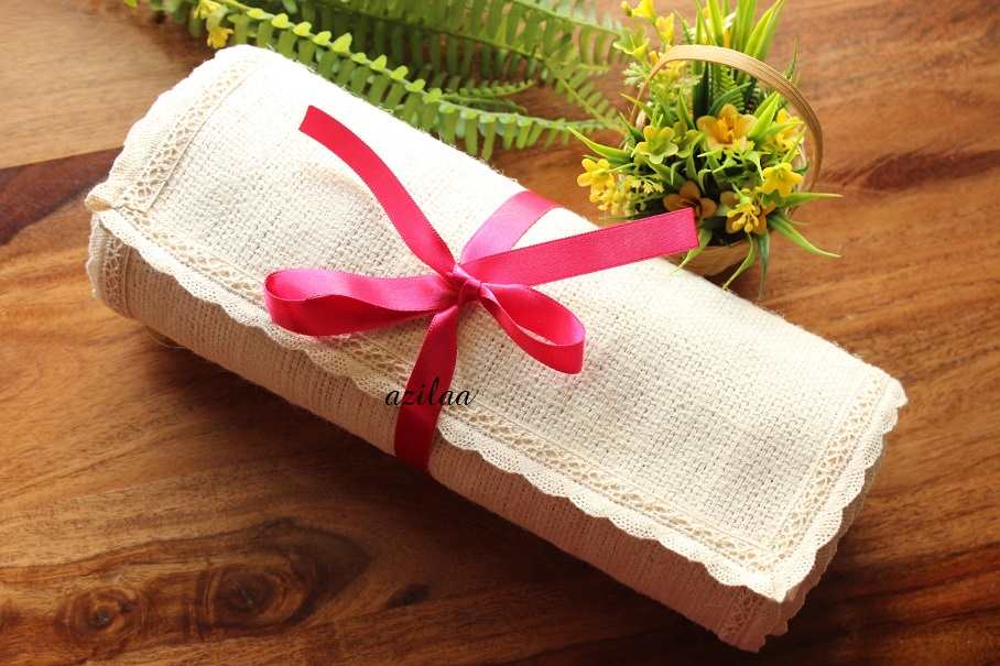 ECO friendly natural fabric jute handmade lace table runner