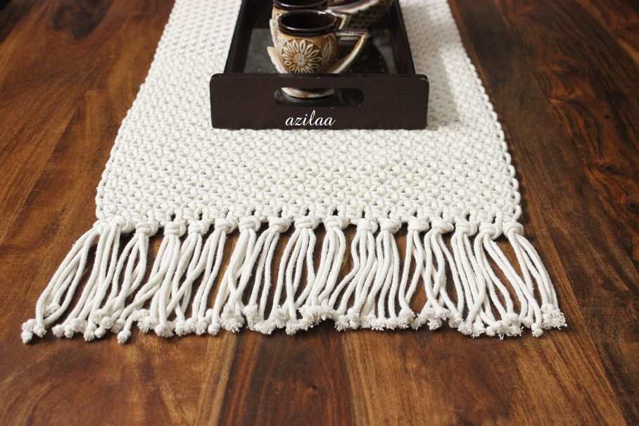 ECO friendly off white  macrame handmade XL 1 table mat