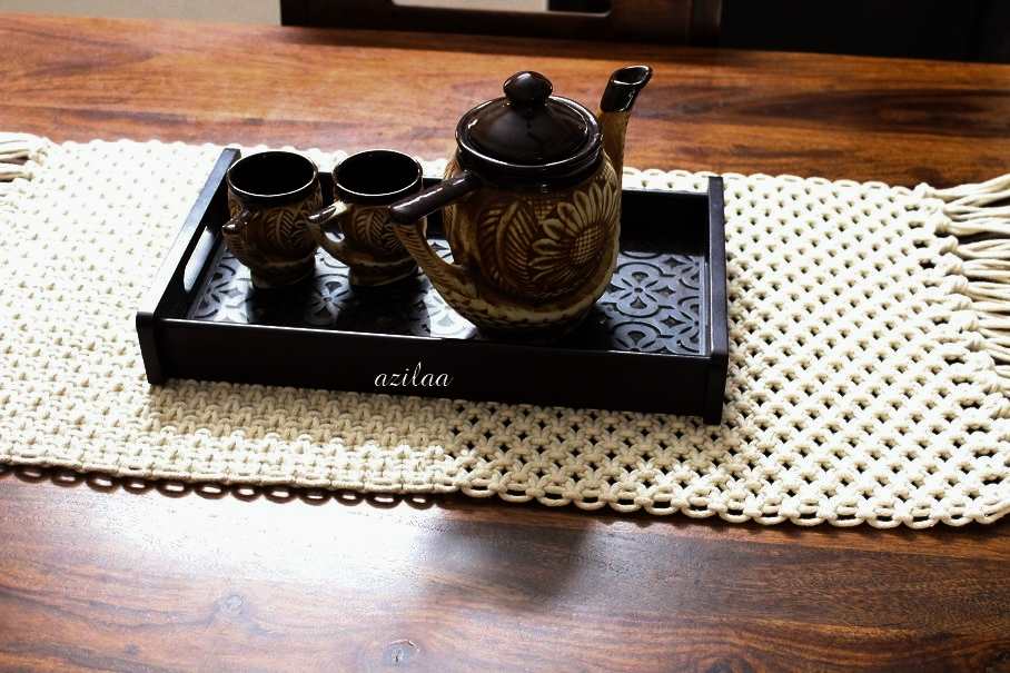 ECO friendly off white  macrame handmade XL 1 table mat