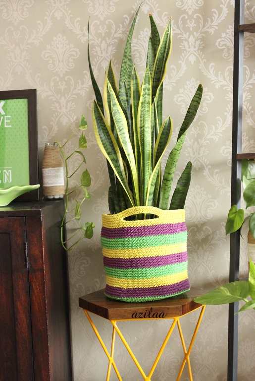 ECO friendly plant 1 pot cover cotton crochet handmade bag