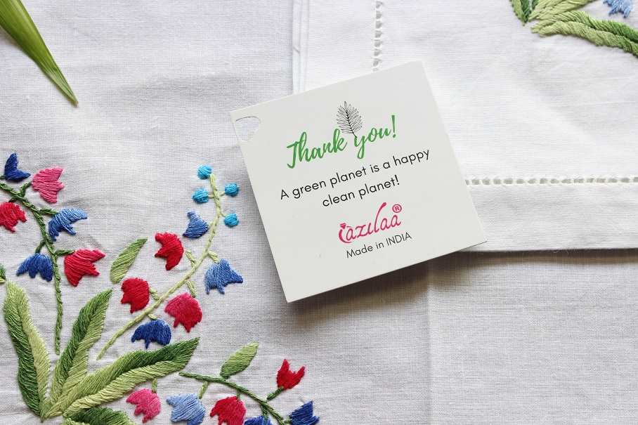 ECO friendly white cotton hand embroidery napkins 02 