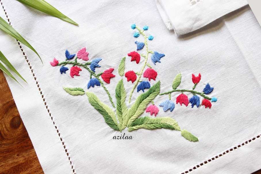 ECO friendly white cotton hand embroidery napkins 02 