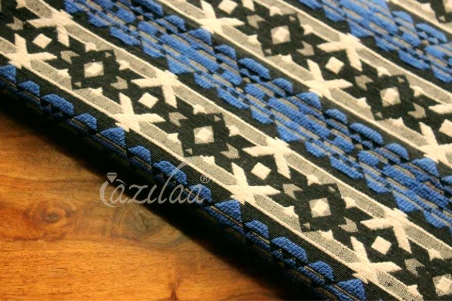 Eco friendly Blue black handloom handmade runner