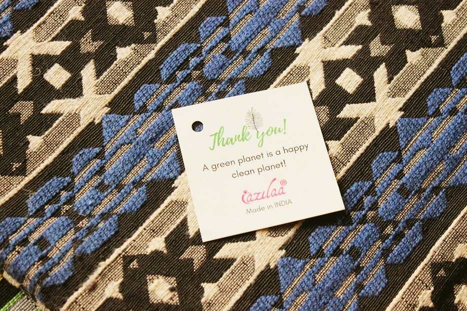 Eco friendly Blue black handloom handmade runner