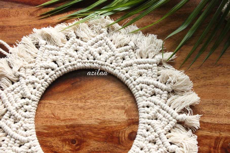 Eco friendly Mandala style macrame round handmade 2 wall decor 