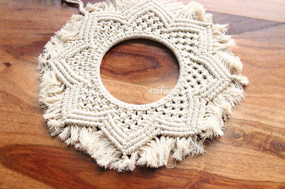 Eco friendly Mandala style macrame round handmade 2 wall decor 
