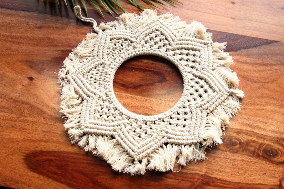 Eco friendly Mandala style macrame round handmade 2 wall decor 