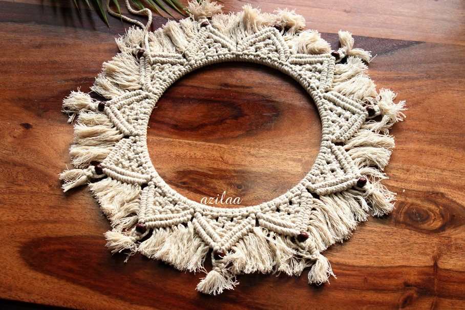 Eco friendly Mandala style macrame round handmade 2  wall decor 