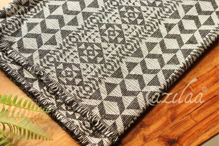 Eco friendly black handloom handmade bedcover 1