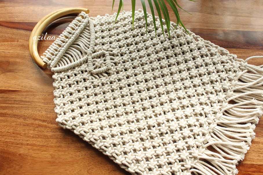 Eco friendly macrame handmade off white 1 bag