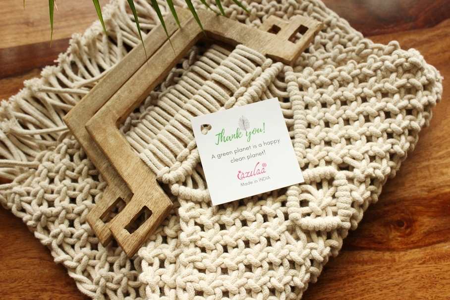 Eco friendly macrame handmade off white 1 bag
