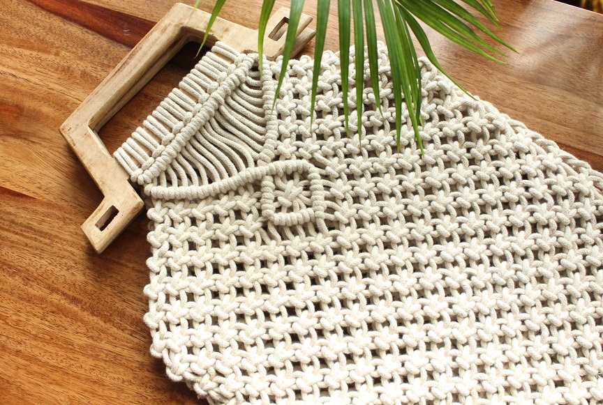 Eco friendly macrame handmade off white 1 bag