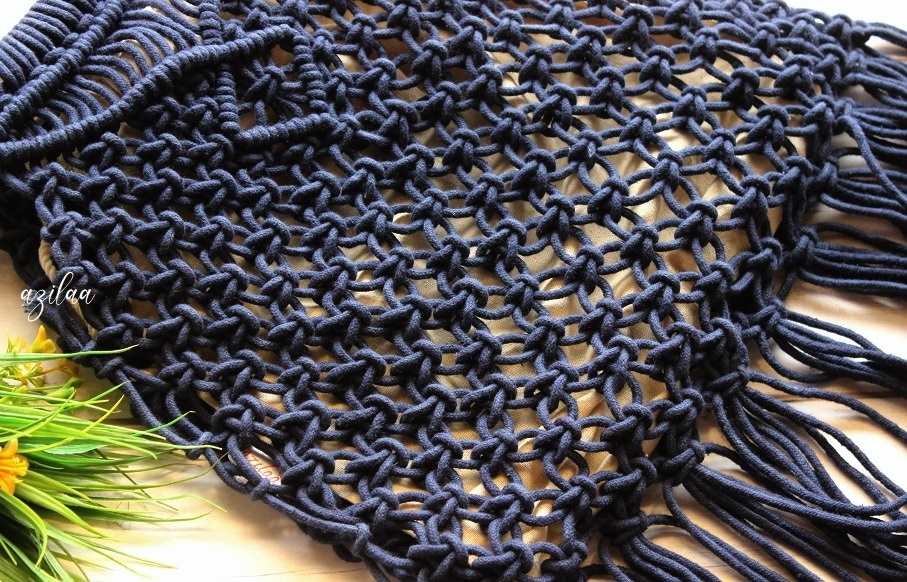 Eco friendly macramé handmade tan cream 1 bag