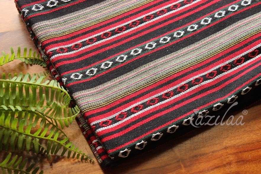 Eco friendly red black Cotton handloom handmade runner