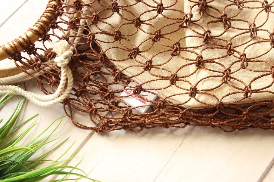 Eco friendly sustainable handmade natural fiber brown bag