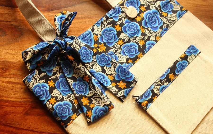 Eco friendly sustainable handmade sturdy canvas bag set