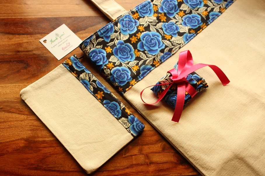 Eco friendly sustainable handmade sturdy canvas bag set
