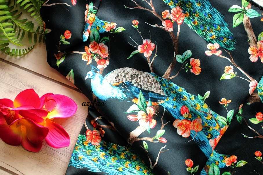 Elegant Peacock Green satin scarf