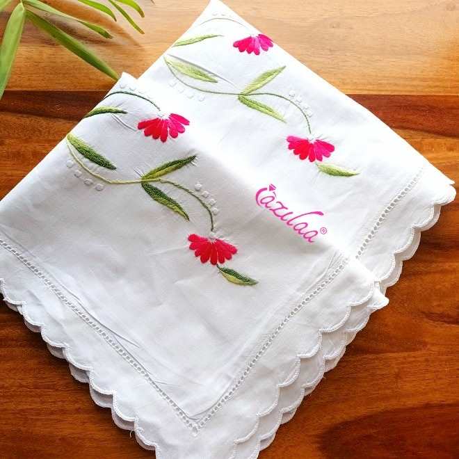 Elegant white hand embroidered large pillow covers 02