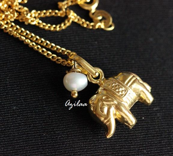 Elephant Gold Plated Designer Sterling Silver Pendant