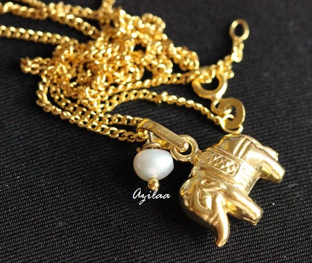Elephant Gold Plated Designer Sterling Silver Pendant