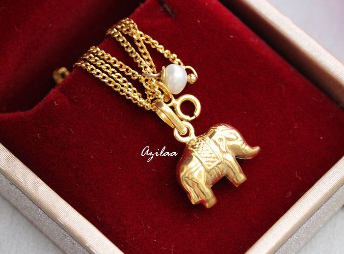 Elephant Gold Plated Designer Sterling Silver Pendant