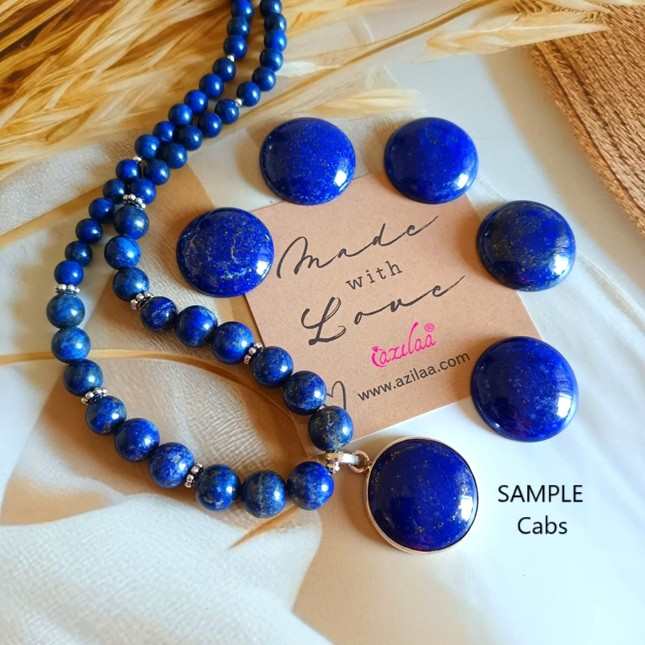 Enchanting Lapis lazuli sterling silver gemstone necklace set