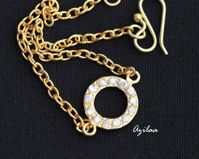 Eternity circle round gold plated silver bracelet