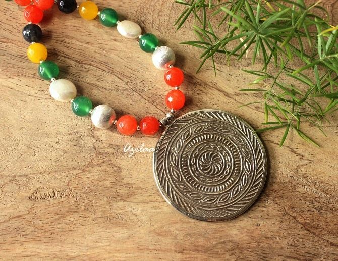 Ethnic Ganesha gemstone artisan handmade necklace set