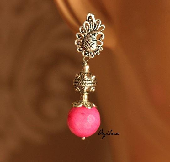 Ethnic Pink Peacock Statement handmade necklace set