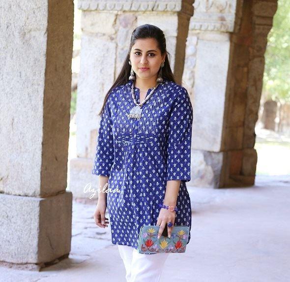 Ethnic silver tone handmade designer necklace