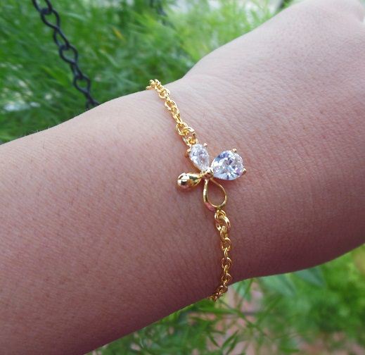Flower Golden Bracelet vermeil Gold Bracelet Zircon bracelet