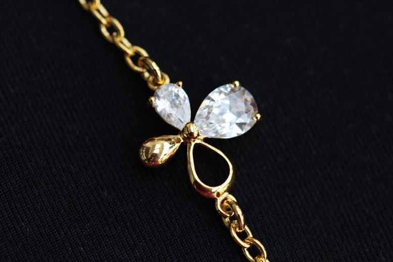 Flower Golden Bracelet vermeil Gold Bracelet Zircon bracelet