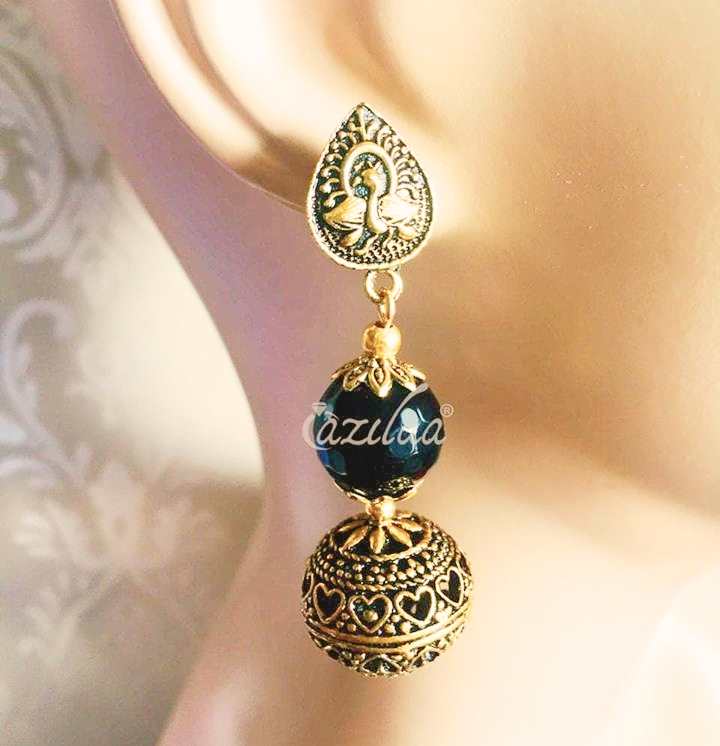 Ganesha antique gold BLACK Statement handmade necklace set