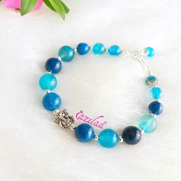Ganesha gemstone handmade beaded bracelet 