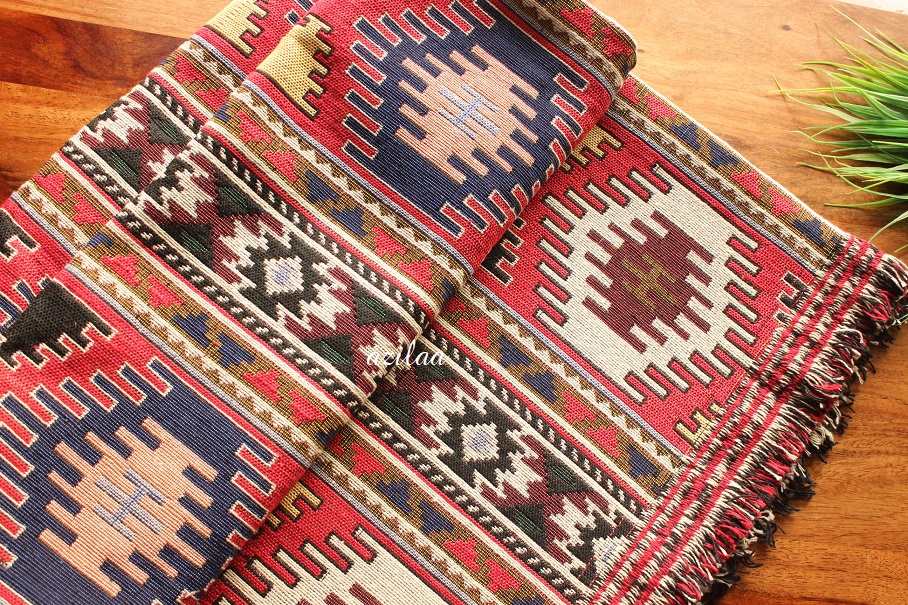 Geometric Aztec multi color handloom handmade runner