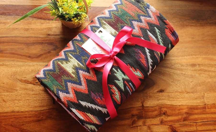 Geometric Aztec multi color handloom handmade 1 table runner