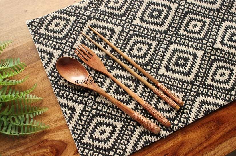 Geometric style handloom fabric placemat table mats 2