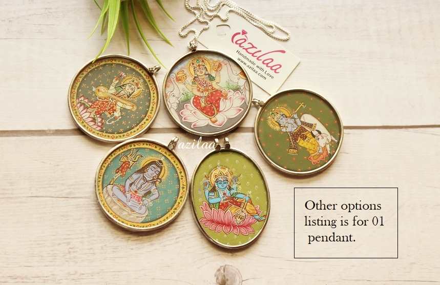 God Krishna pendant Sterling silver chain 01