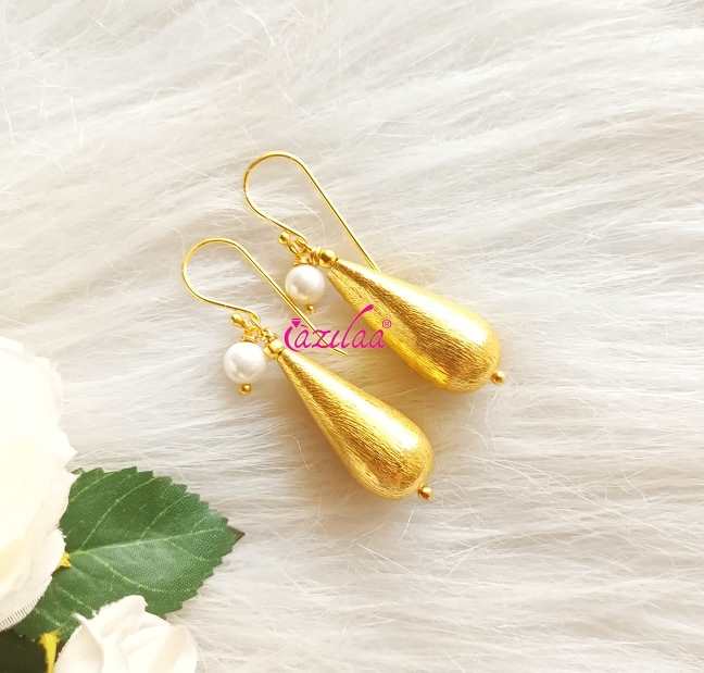 Golden drops designer gold plated pendant chain necklace