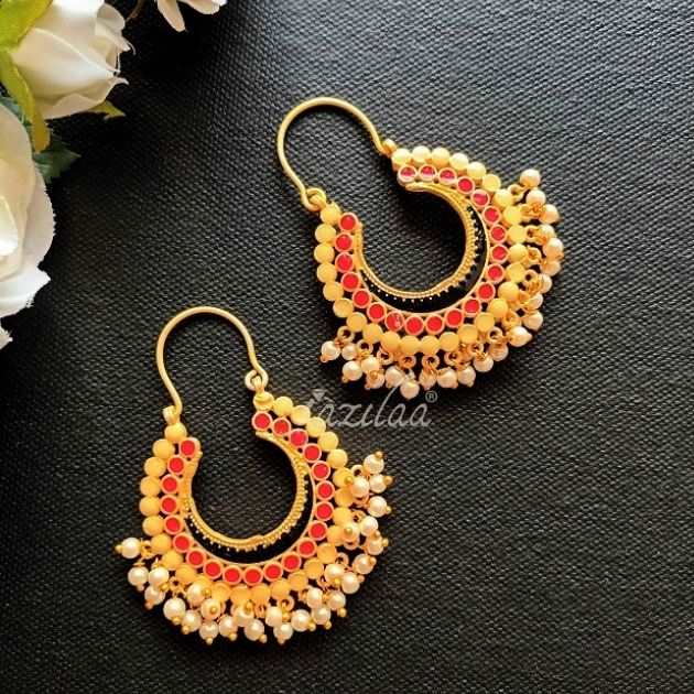  Golden enamel vibrant hand painted yellow earrings