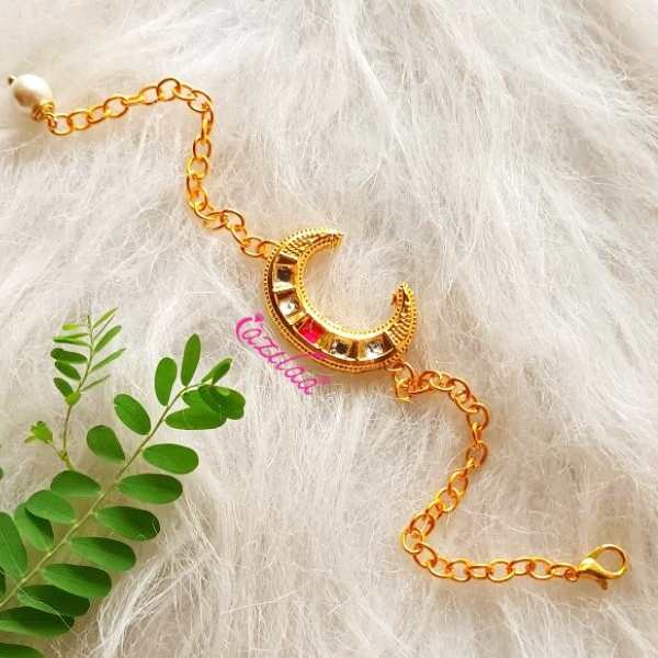 Golden moon C chain bracelets Rakhi set 2