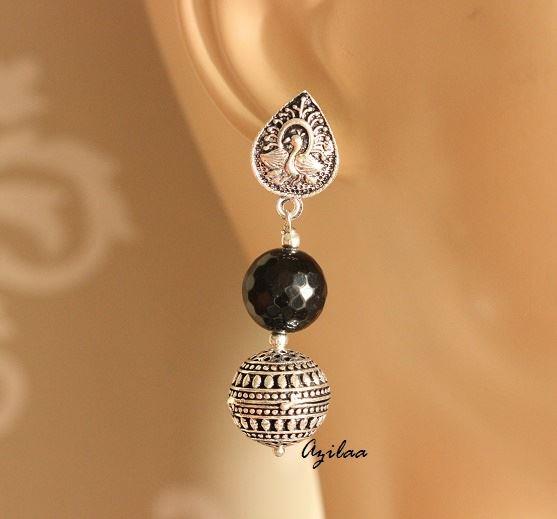 Gorgeous  Black Ethnic Statement Gemstone handmade necklace set