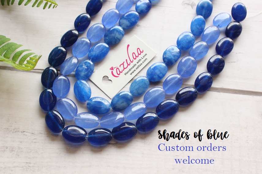 Gorgeous light blue Layered gemstone necklace earrings