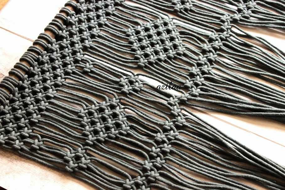 Gray ECO friendly boho cotton macrame handmade plant hanger 1pc