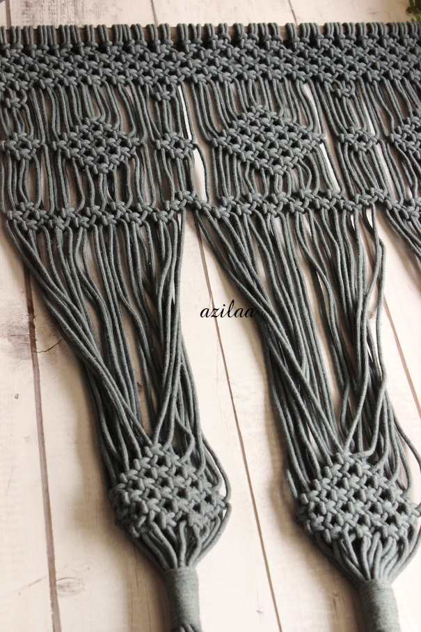 Gray ECO friendly boho cotton macrame handmade plant hanger 1pc