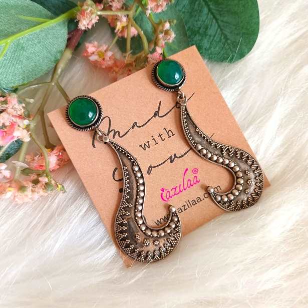 Green Onyx Sterling silver gemstone stud post earrings